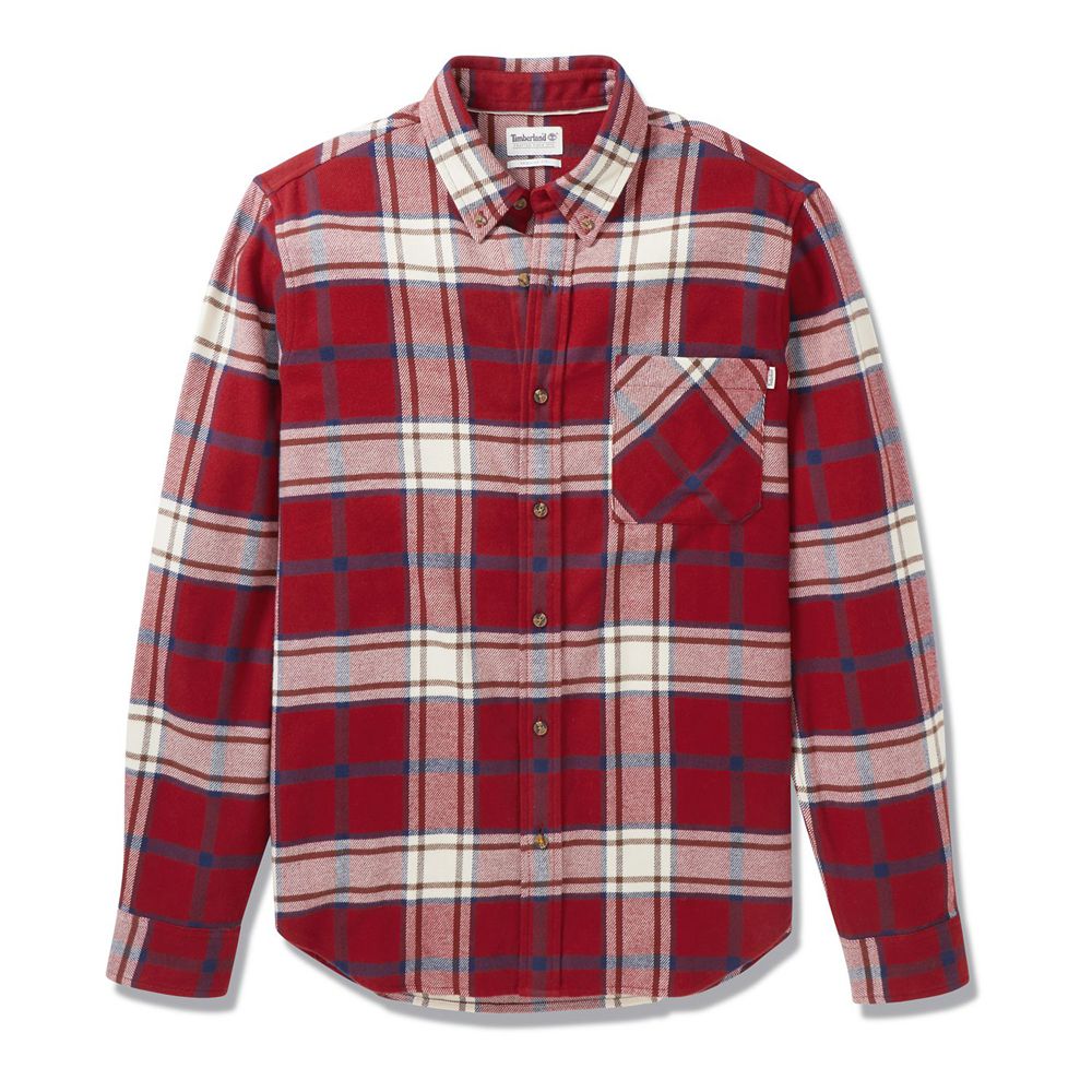 Camasi Timberland Barbati Rosii/Albi - Back River Heavy Flannel Check - Romania - JNMYEL765